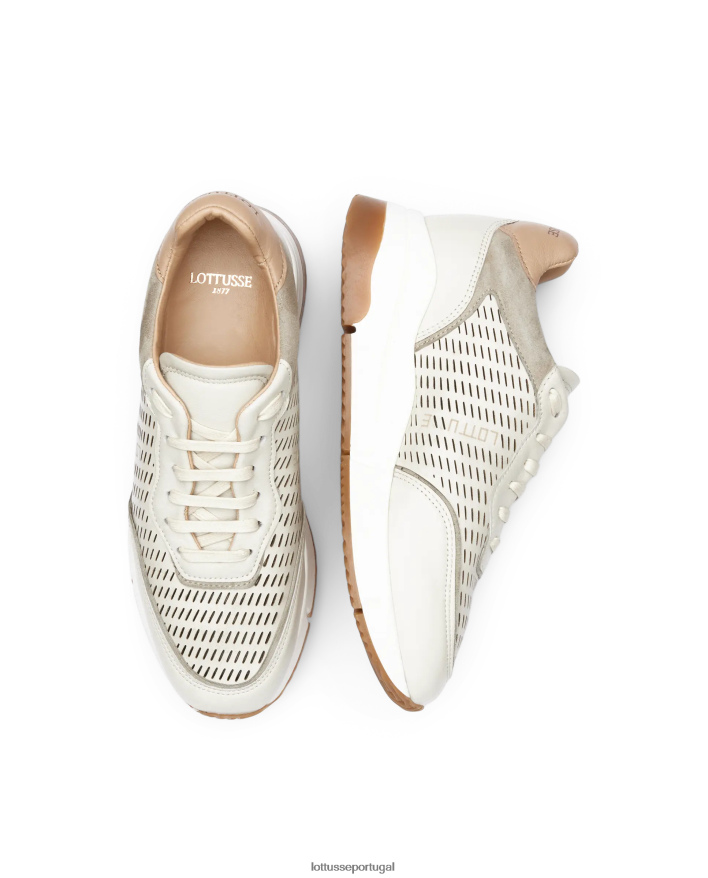 ponto Lottusse mulheres tênis diana soft bezerro off white 86F22T304 calçados