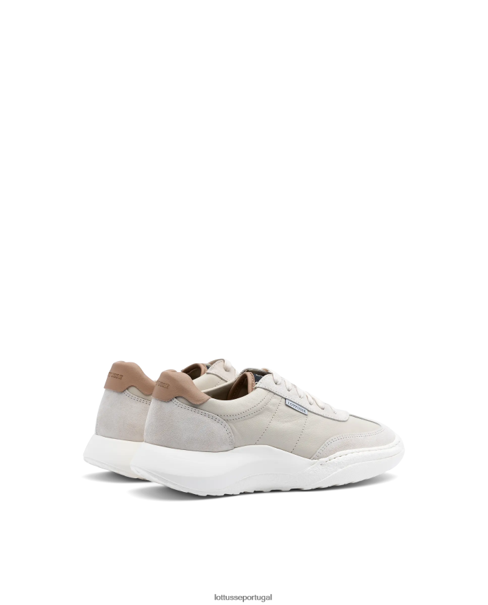 ponto Lottusse mulheres tênis trotter camurça bezerro branco 86F22T416 calçados
