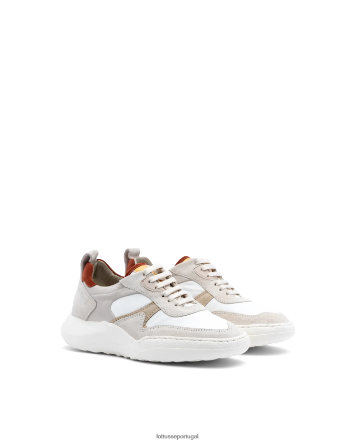ponto Lottusse mulheres tênis trotter camurça bezerro off white 86F22T418 calçados