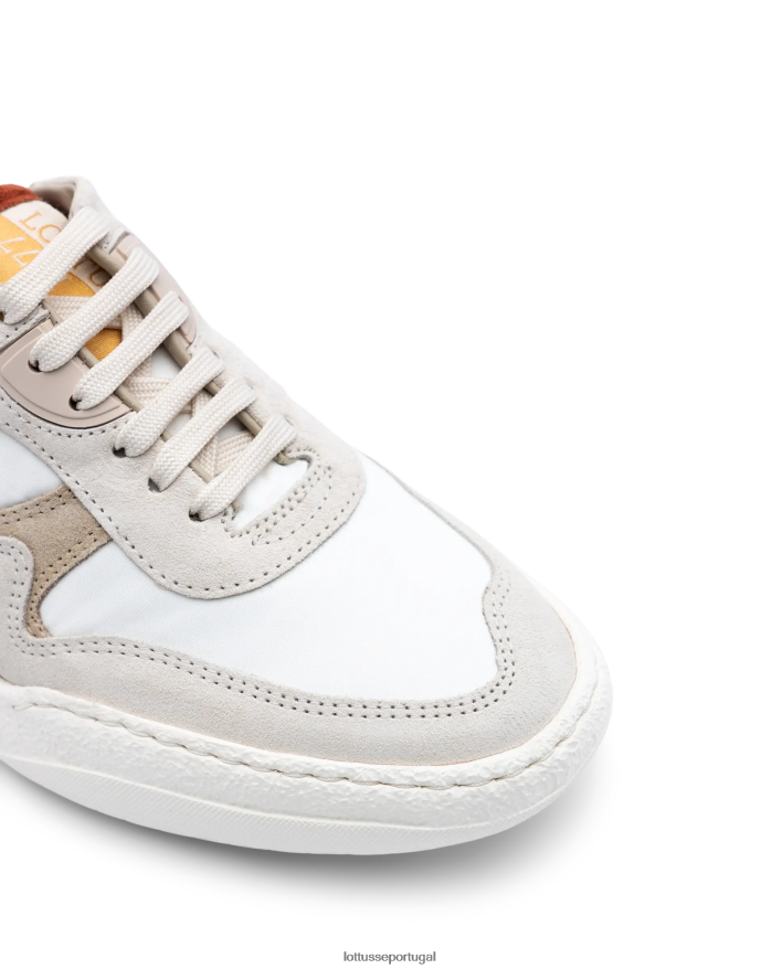 ponto Lottusse mulheres tênis trotter camurça bezerro off white 86F22T418 calçados