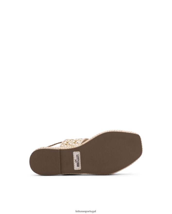 ponto Lottusse mulheres sandálias de cabra trançadas especiais off white 86F22T321 calçados
